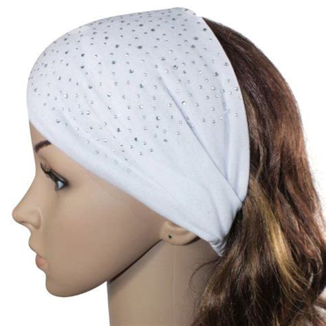 Sparkling Rhinestone And Dots Wide Elastic Cotton Headband Various