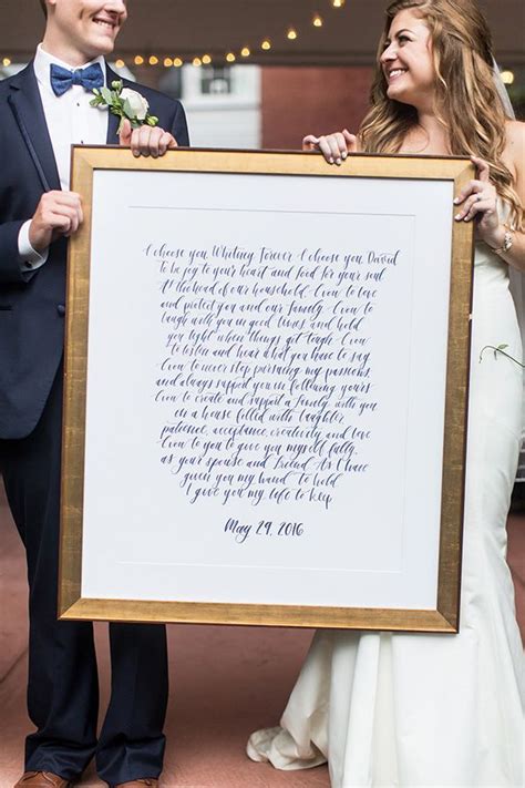 Wedding Vow Calligraphy Framed Picture At This Boxwood Mims House