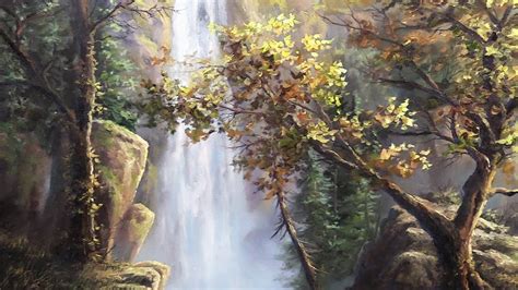Autumn Waterfall Paint With Kevin Youtube