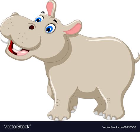 Funny Hippo Cartoon Smiling Royalty Free Vector Image