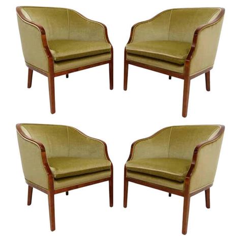 Set Of Two Fred Ward Patterncraft Armchairs With Matching Footstools