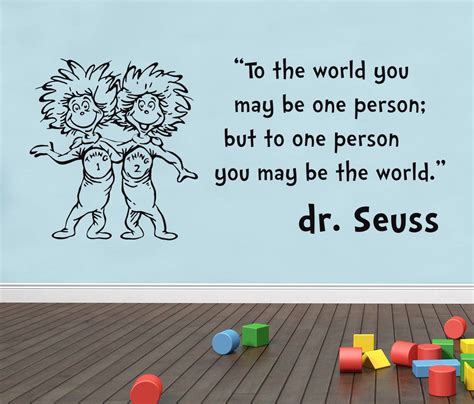 Dr Seuss Thing 1 2 Inspirational Quote Decal Wall Sticker Words Decor