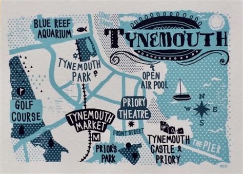 Tynemouth Continental Size Map Postcard Designed And Produ Flickr