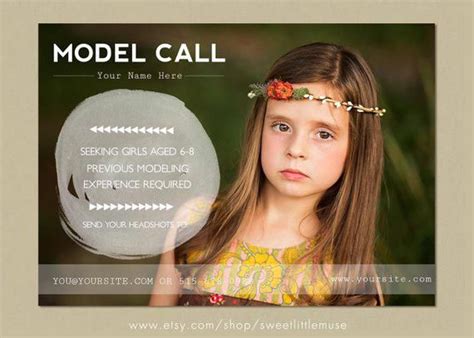 Model Call Template Photography Casting Call 5x7 Marketing Template