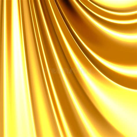 Luxury Golden Silk Satin Cloth Waves Background Stock Illustration