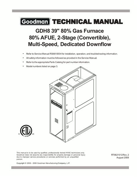 Goodman Furnace Service Manual For Model Gdh8