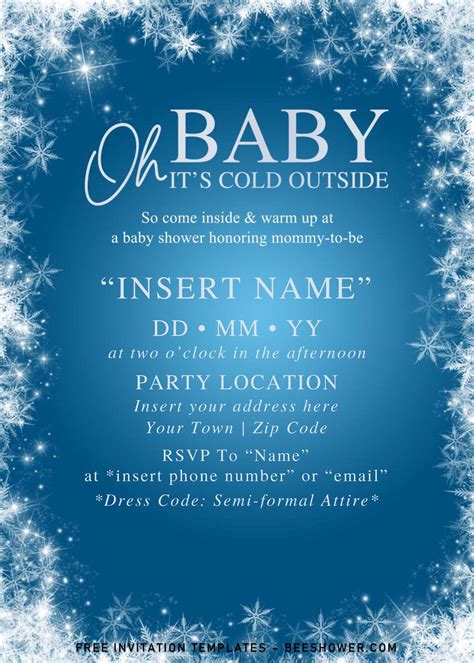 Free Winter Oh Baby Shower Invitation Templates For Word Free