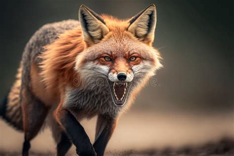 Red Fox Aggressive Hunting And Attacking Predator Generative Ai