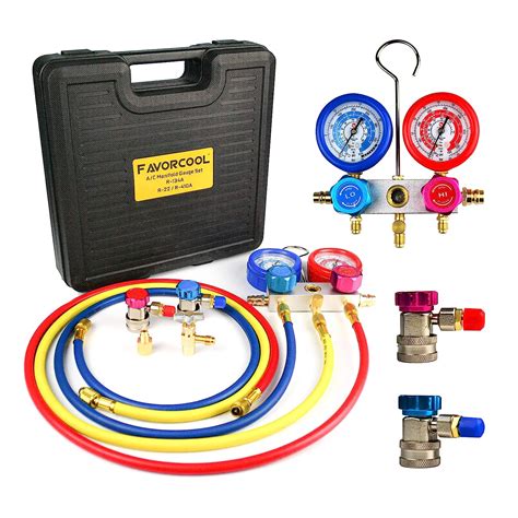 Favorcool Ct 136g 3 Way Ac Diagnostic Manifold Gauge Set With Case For