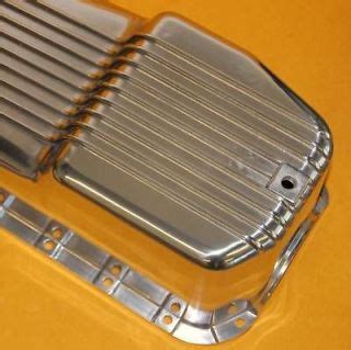 Sbc Polished Aluminum Finned Oil Pan Sb Chevy Small Block Pc