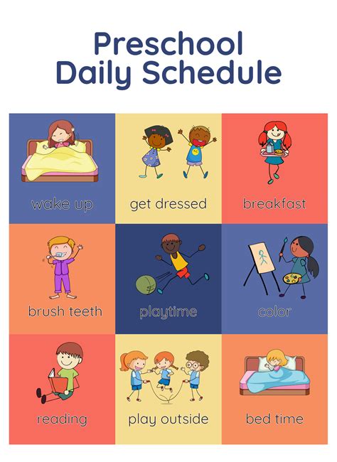 10 Best Printable Preschool Visual Daily Schedule Pdf For Free At