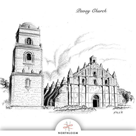 The Unesco Heritage Site Paoay Church Of Ilocos Norte Drawn By