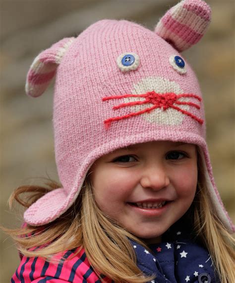 Pink Bunny Knit Hat By Piccalilly | notonthehighstreet.com