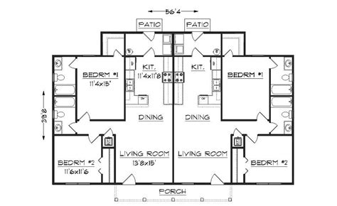 Duplex Plan J942d Duplex Floor Plans Duplex Plans Home Design Floor