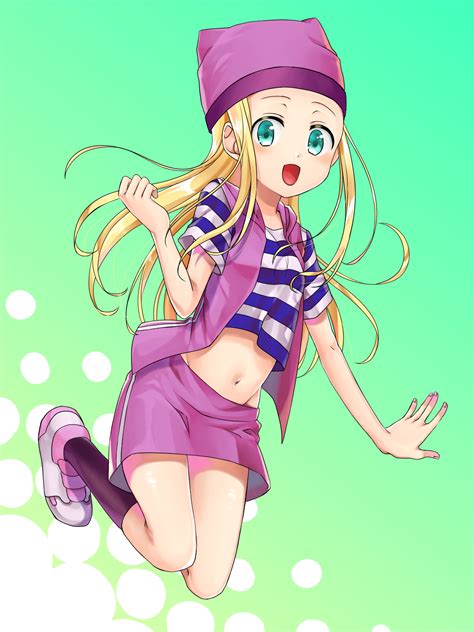 Safebooru Girl Blonde Hair Blush Breasts Commentary Request Digimon Digimon Frontier Full
