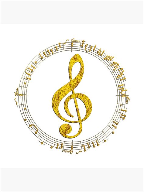 Golden Treble Clef Inside A Circle Of Music Notes Photographic Print
