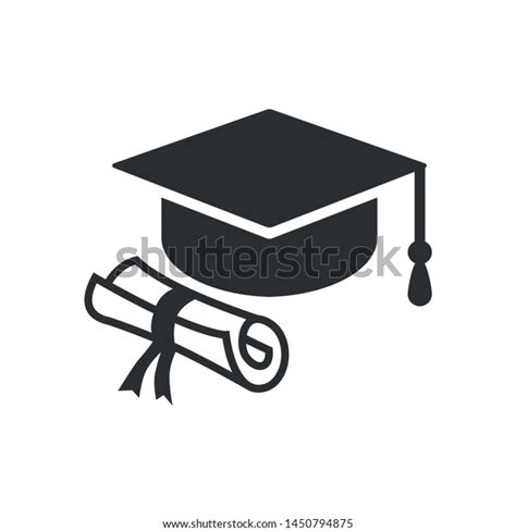 Graduation Hat Diploma Icon Vector Stock Vector Royalty Free