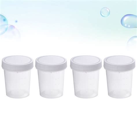 Specimen Cup 4pcs 120ml Practical Plastic Specimen Cup With Scale Urine