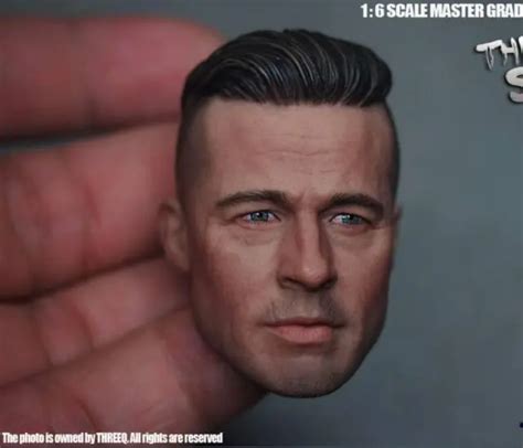 Custom Scale Brad Pitt Head Sculpt For Hot Toys Body Fury Custom