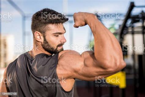Young Bodybuilder Flexing Muscles At The Gym Stock Photo Download