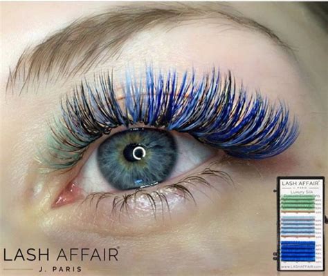 Blue Teal Color Volume Eyelash Extensions By Me Using Lash Affair By