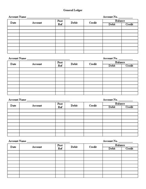 Printable basic accounting formsworksheets for practice. Accounting Ledger Paper | Templates at ...