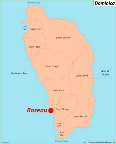 Roseau Map Dominica Maps Of Roseau
