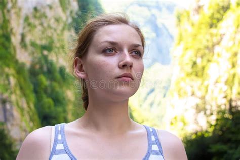 Young Woman Looking Into The Distance Stock Photo Image Of Woman