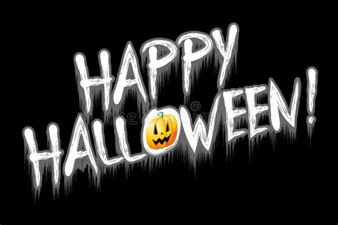 Happy Halloween Typographical Concept Horror Font Stock Illustration