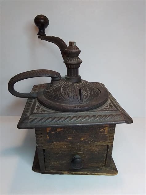 Antique Parkers National Coffee Mill Model 401 With Handle Grinder Ebay