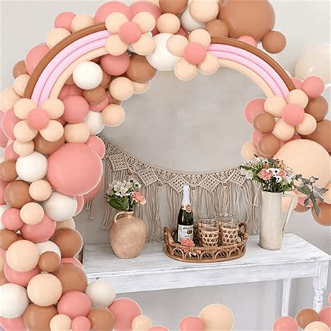 Nude Dusty Pink Brown White Sand Long Twisting Balloons Arch Kit Boho