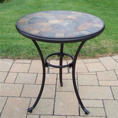 Oakland Living Stone Art Round Outdoor Bistro Table 24 In W X 24 In L