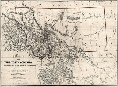 Montana Gold And Silver Diggings Map 1865 Photograph By Compass Rose