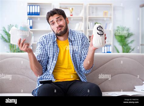 Man Angry At Bills He Needs To Pay Stock Photo Alamy