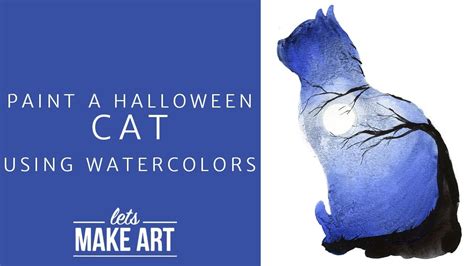 Halloween Cat Watercolor Paint Tutorial Youtube