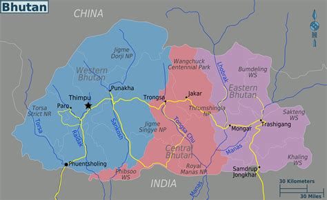 Bhutan Karte Karte