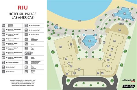 Resort Map Riu Palace Las Americas Cancun Mexico