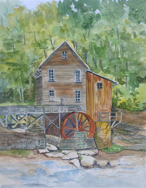 The Old Mill Painting By Mary Lou Keil