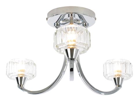 In a dining room, a beautiful chandelier will create a sense of class and formality, even if the furniture in the space isn't exactly formal. Orara Clear Chrome Effect 3 Lamp Bathroom Ceiling Light ...