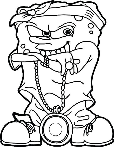 Gangsta Spongebob Coloring Pages Through The Thousand Pictures On The Net With Regards To