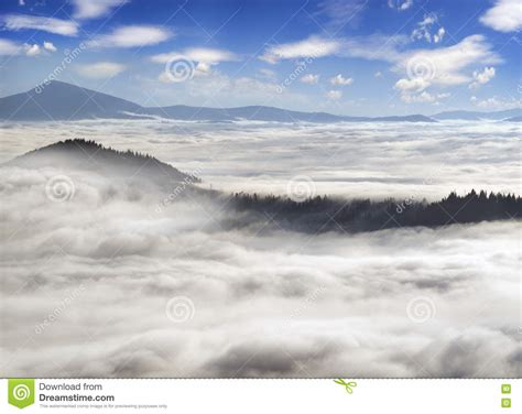 Misty Sea Carpathians Stock Photo Image Of Country Morning 78695688