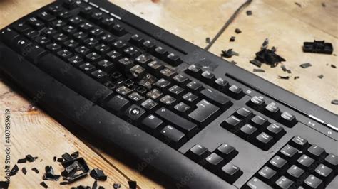 Shattered Desktop Keyboard Lockdown A Fired Worker Smashes A Computer
