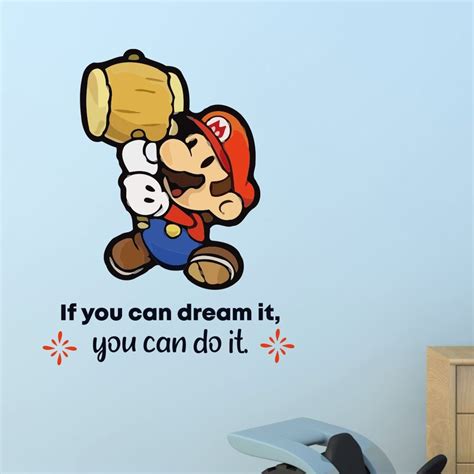 Design With Vinyl Dream It Super Mario Game Life Cartoon Quotes Wall