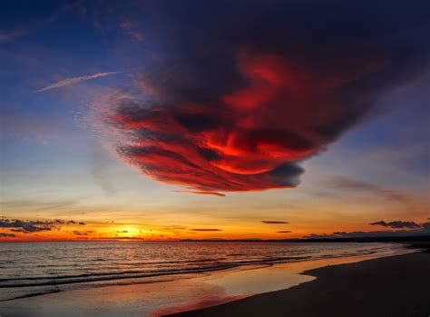 Free Images Sunset Afterglow Horizon Sunrise Nature Cloud Red