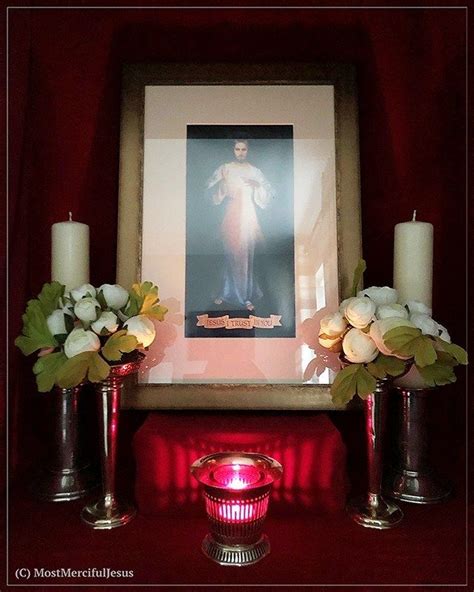 Divine Mercy At Home Most Merciful Jesus Home Altar Catholic Decor