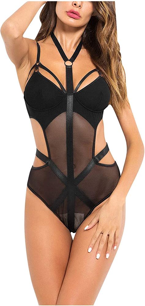 Inner Peace Suspenders Splicing Bodysuits Women Lace Embroidered Hollow Cut Deep V Neck Bodysuit