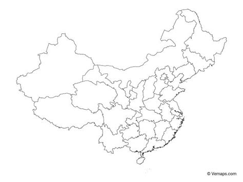 Outline Map Of China With Provinces Free Vector Maps China Map Map