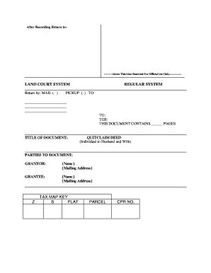 Bill Of Sale Form Hawaii Quitclaim Deed Form Templates Fillable