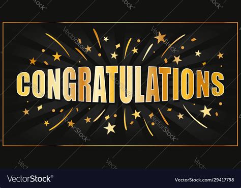 Congratulations Golden Banner Royalty Free Vector Image