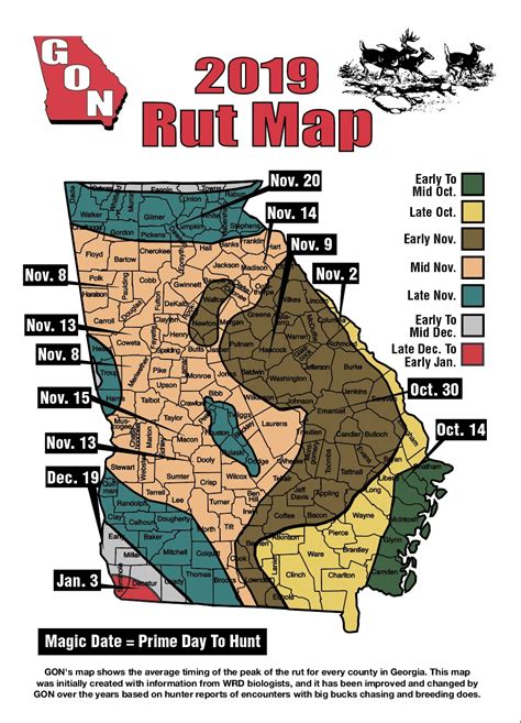 Georgia Deer Hunting Map Template Calendar Design